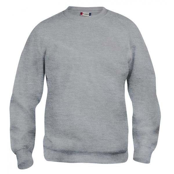 Clique Basic Roundneck Junior grijsmelange 130/140