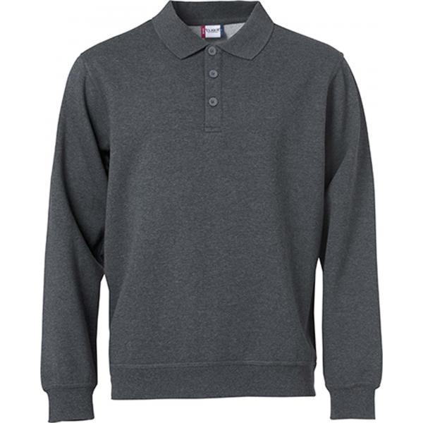 Clique Basic Polo Sweater antraciet melange m