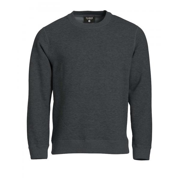 Clique Classic Roundneck antraciet melange m