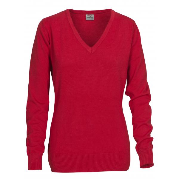 PRINTER FOREHAND LADY KNITTED PULLOVER RED M