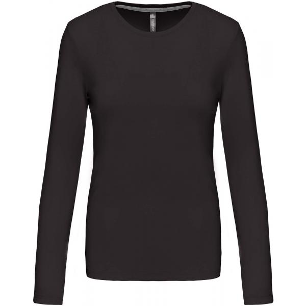 Dames T-shirt ronde hals lange mouwen