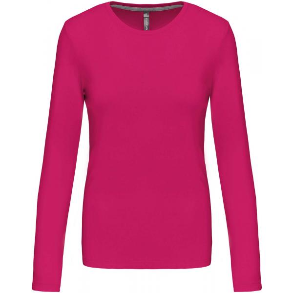 Dames T-shirt ronde hals lange mouwen