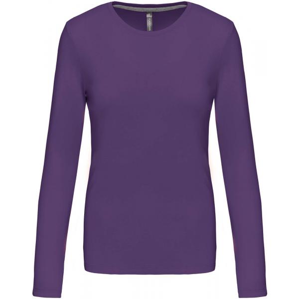 Dames T-shirt ronde hals lange mouwen