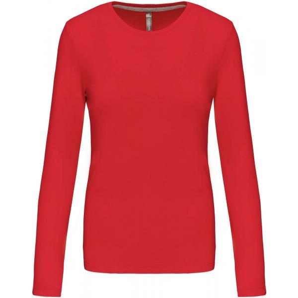 Dames T-shirt ronde hals lange mouwen
