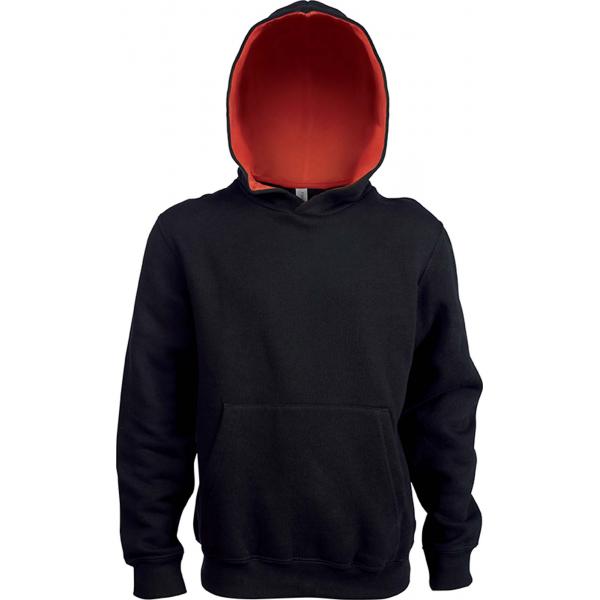 Kinder hooded sweater met gecontrasteerde capuchon