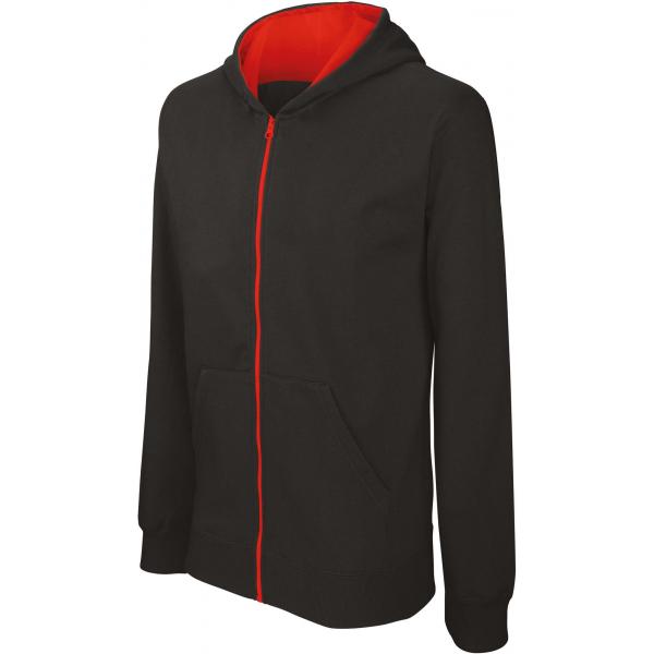 Kindersweater met rits en capuchon