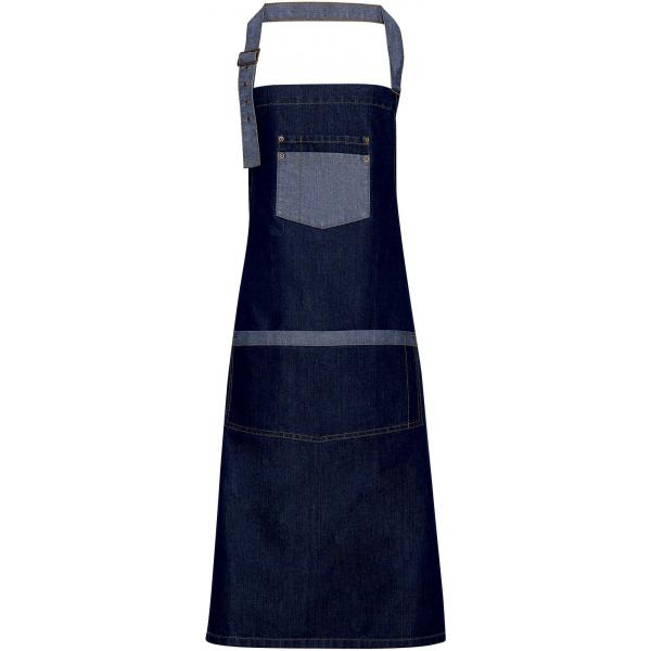 Domain - Contrast denim bib apron