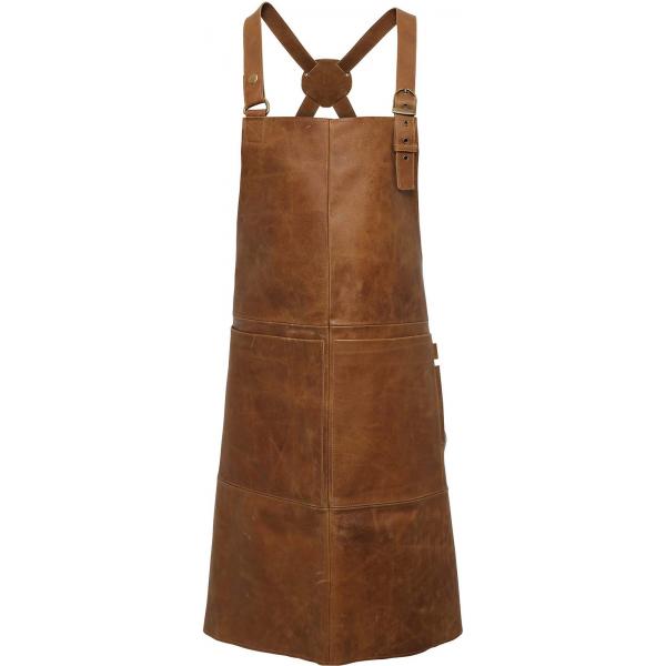Artisan - Leather cross back bib apron