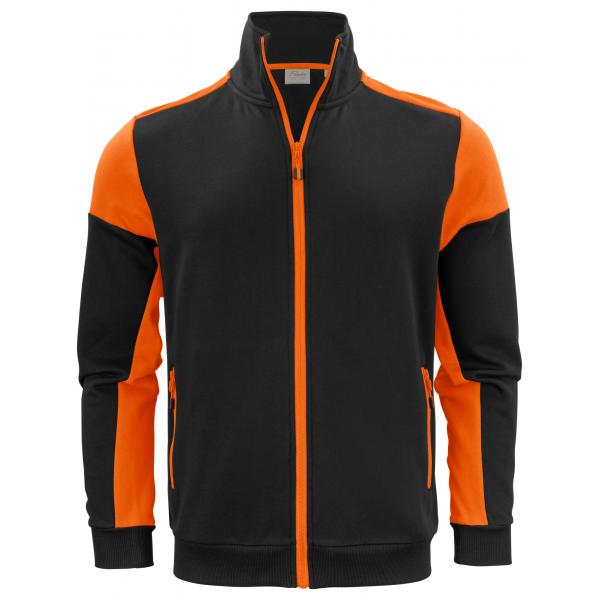 Prime Sweater Volledige Rits Heren zwart/oranje