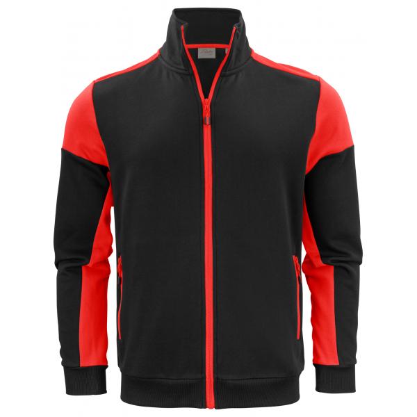Prime Sweater Volledige Rits Heren zwart/rood