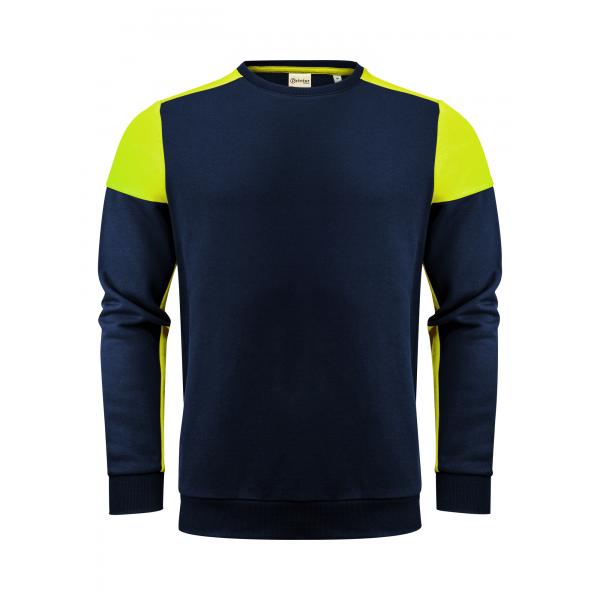 Prime Crewneck Sweater Unisex marine/neon geel