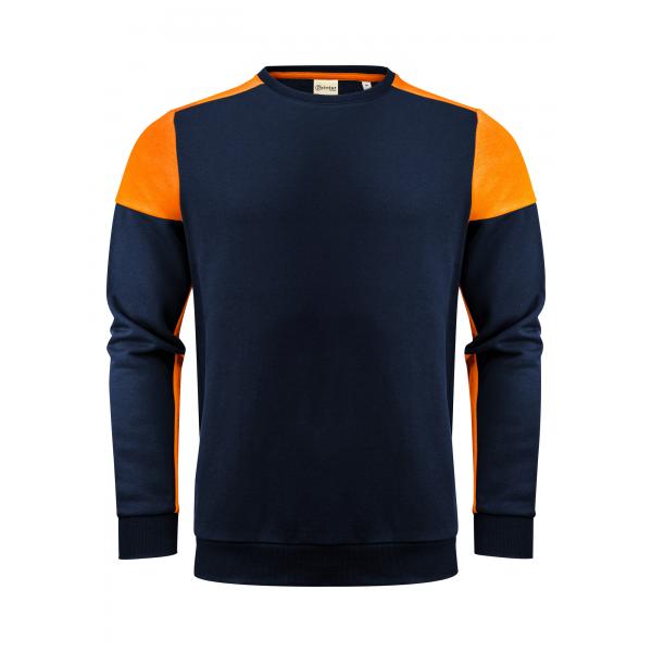 Prime Crewneck Sweater Unisex marine/neon oranje