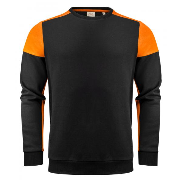 Prime Crewneck Sweater Unisex zwart/oranje