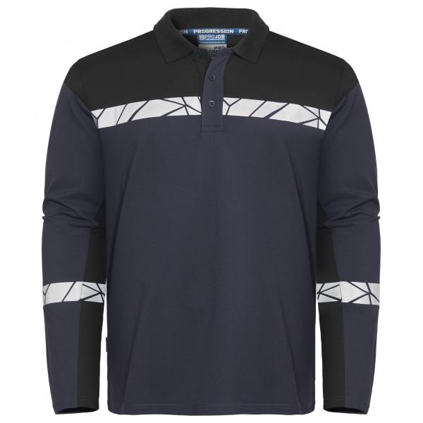 7004 POLO LANGE MOUWEN marine/zwart