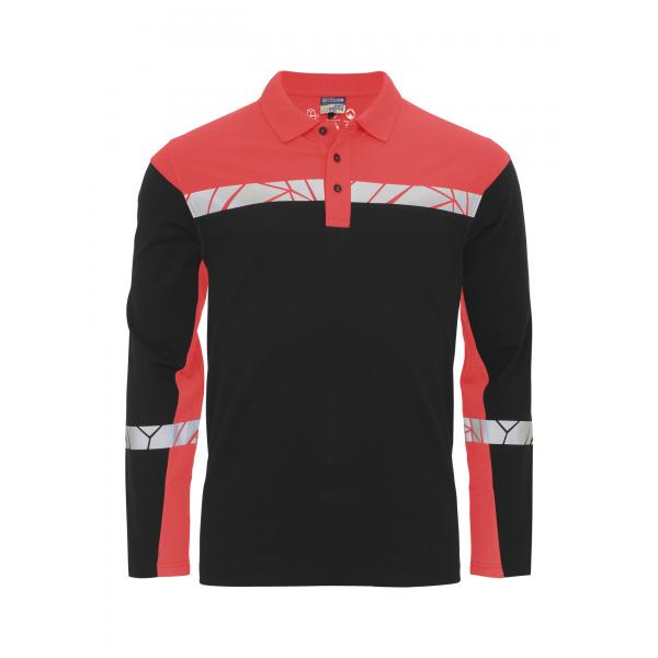 7004 POLO LANGE MOUWEN rood/zwart