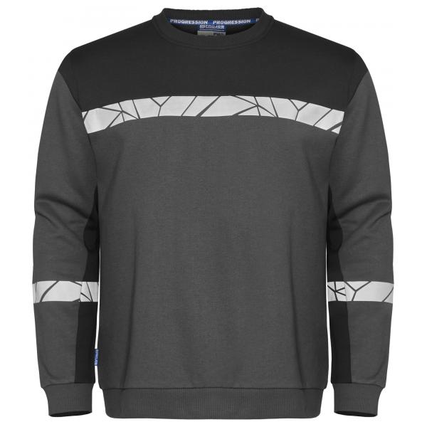 7101 SWEATER RONDE HALS grijs/zwart