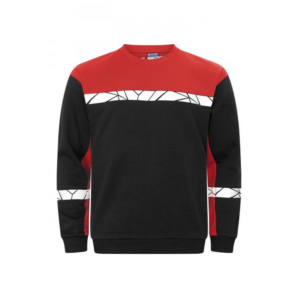 7101 SWEATER RONDE HALS rood/zwart