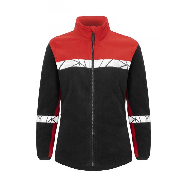 7301 FLEECE DAMES rood/zwart