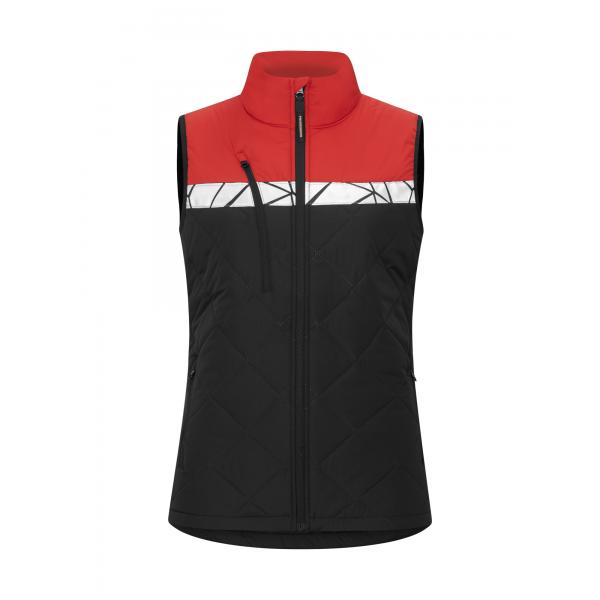 7701 BODYWARMER DAMES rood/zwart