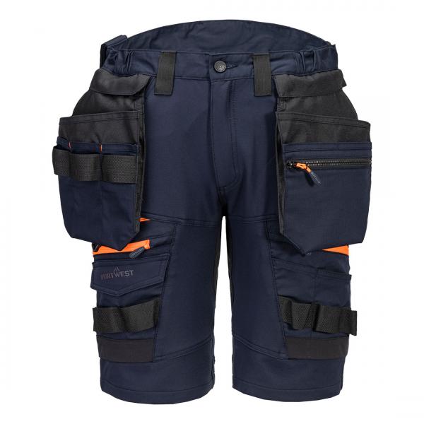 DX444 afneembare korte broek met holsterzakken marine/oranje