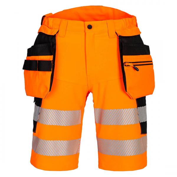 DX446 Hi-Vis korte broek met holsterzakken oranje/zwart