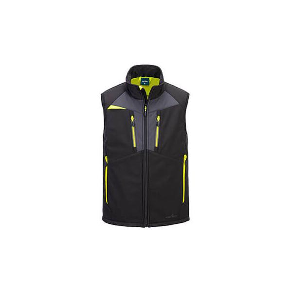 DX476 Softshell bodywarmer zwart/geel