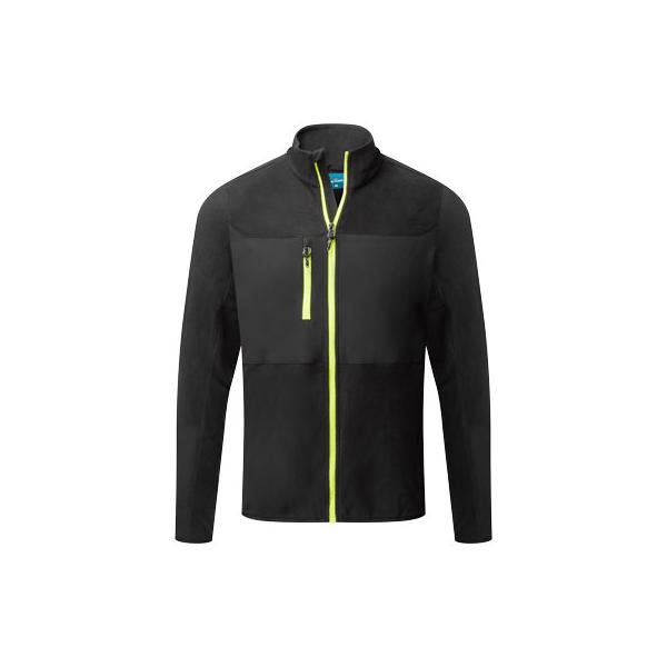 EV476 Stretch Fleece zwart/geel