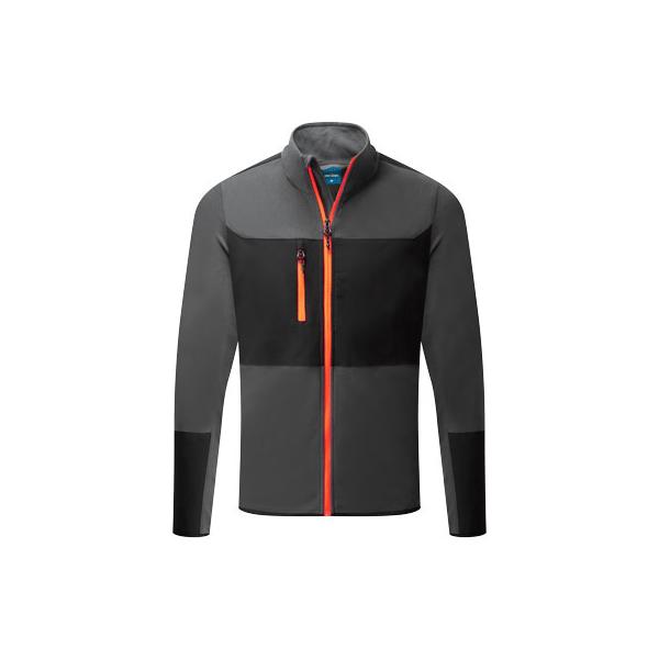 EV476 Stretch Fleece mol grijs/oranje