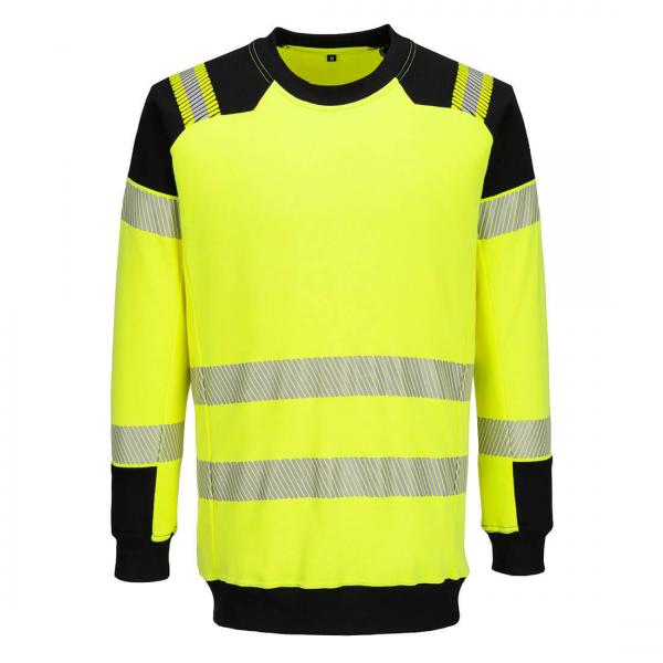 FR707 - PW3 Modaflame gebreid Hi-Vis FR sweatshirt geel/zwart