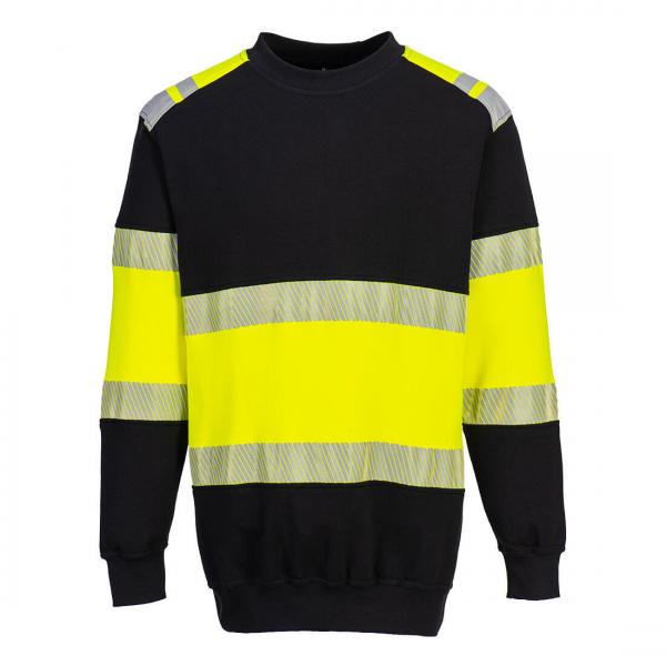 FR716 - PW3 FR Modaflame HiVis klasse 1 Sweatshirt geel/zwart