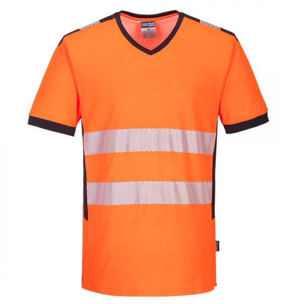 PW310 - PW3 Hi-Vis T-shirt met V-hals oranje/zwart