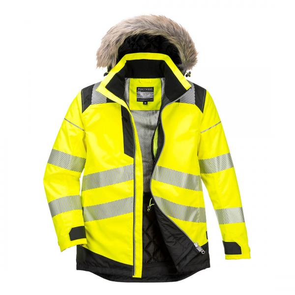 PW369 - PW3 Hi-Vis Winter Parka geel/zwart