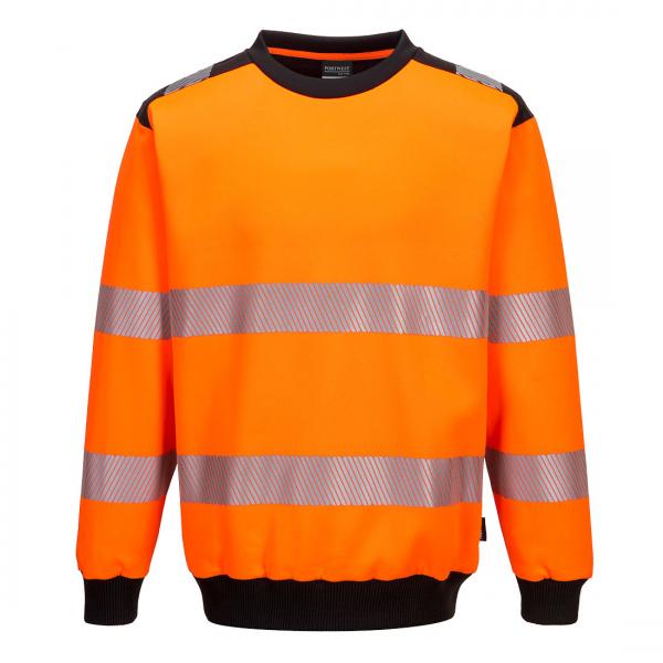 PW379 - PW3 Hi-Vis Sweatshirt met ronde hals oranje/zwart