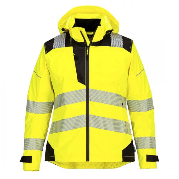 PW389 - PW3 Hi-Vis Dames Regenjack geel/zwart