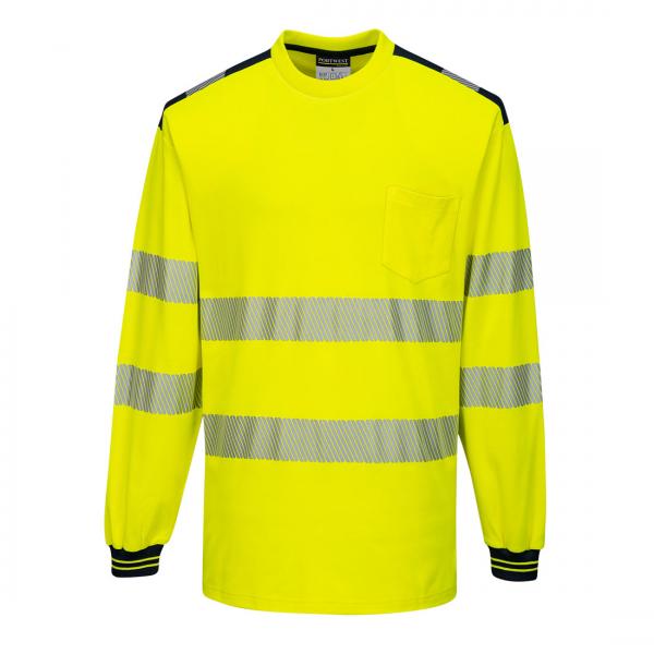 T185 - PW3 Hi-Vis T-shirt met lange mouw geel/zwart